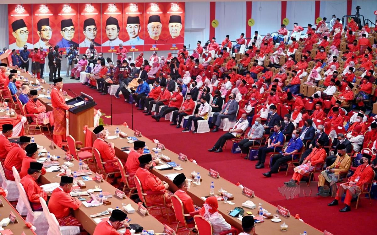 Perhimpunan Agung UMNO (PAU) 2021 di Pusat Dagangan Dunia Kuala Lumpur (WTCKL) semalam. FOTO IHSAN UMNO