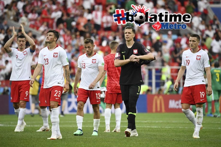 PEMAIN Poland keluar padang dengan kekecewaan apabila mereka tewas 1-2 kepada Senegal dalam perlawanan Piala Dunia Kumpulan H. Foto AFP
