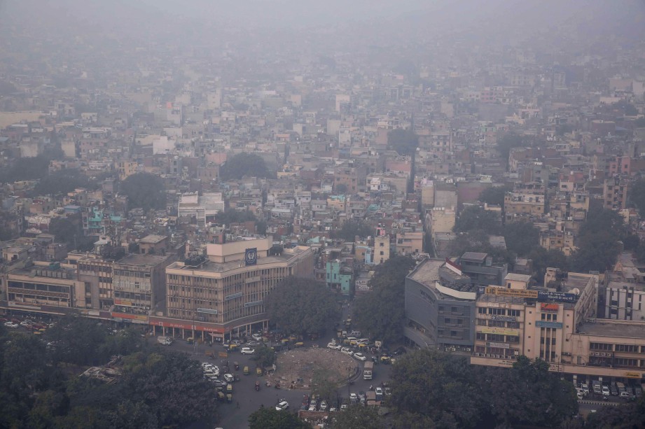 KEADAAN berjerebu di India. FOTO/AFP