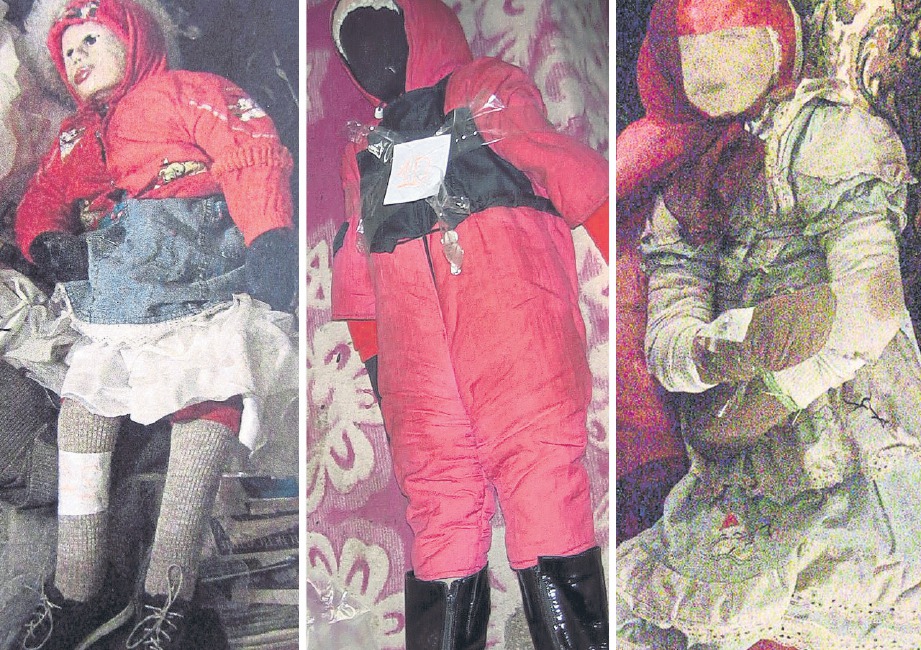 ANTARA mayat budak perempuan dipakaikan baju, kasut dan alat solek yang ditemui dalam bilik tidur Moskvin. FOTO Agensi