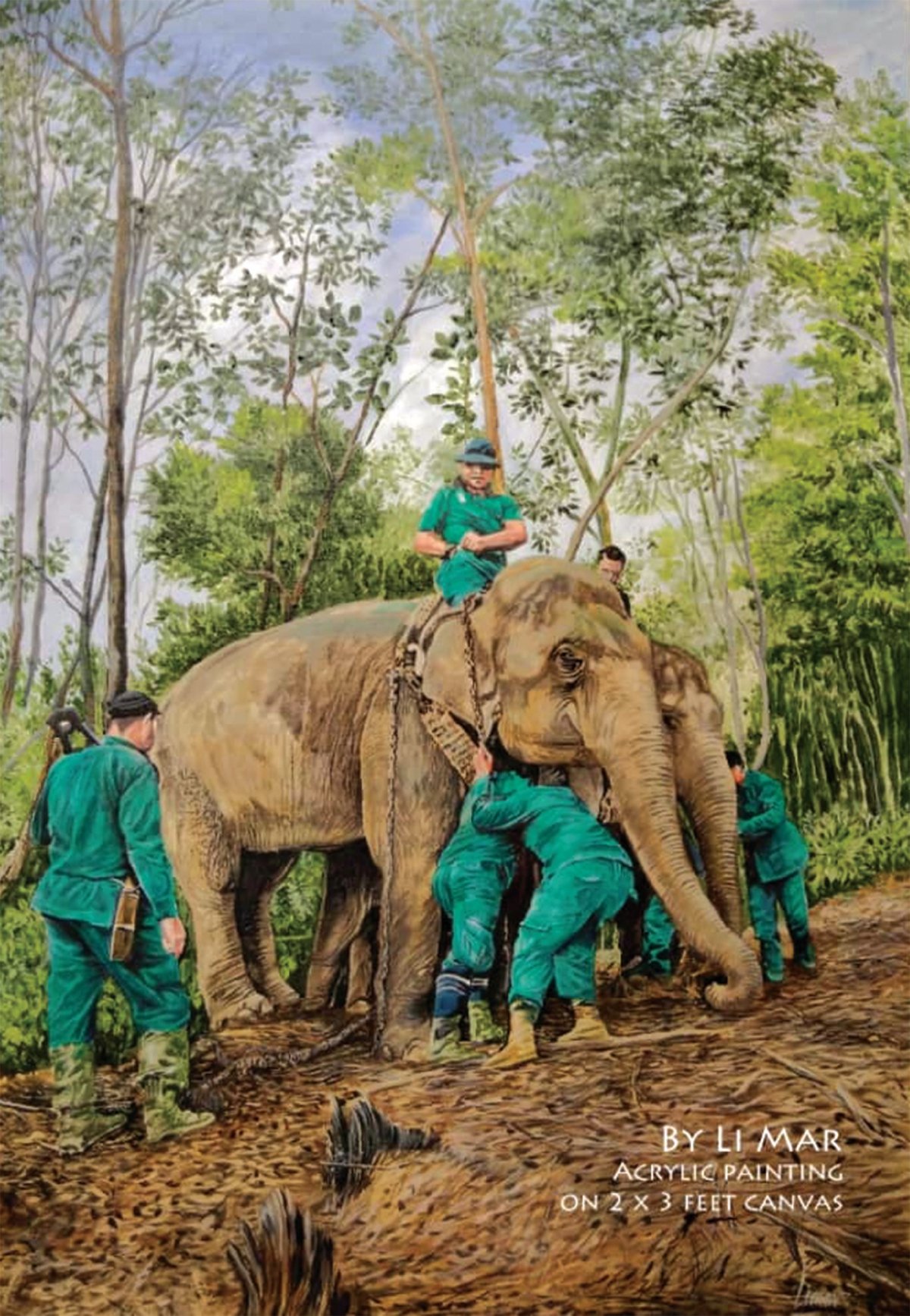KARYA pelukis bernama Li Mar bertajuk Ops Pindah Gajah. 