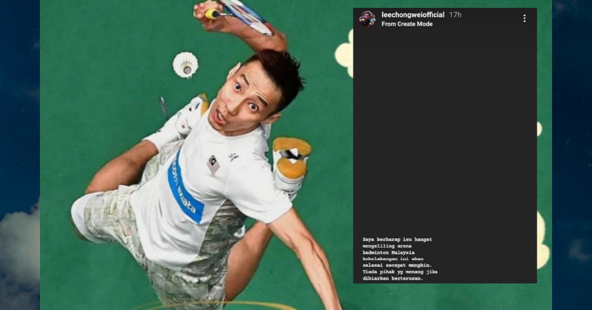 CHONG Wei berharap isu hangat mengelilingi arena badminton Malaysia kebelakangan ini akan selesai secepat mungkin. FOTO Ihsan Instagram leechongweiofficial