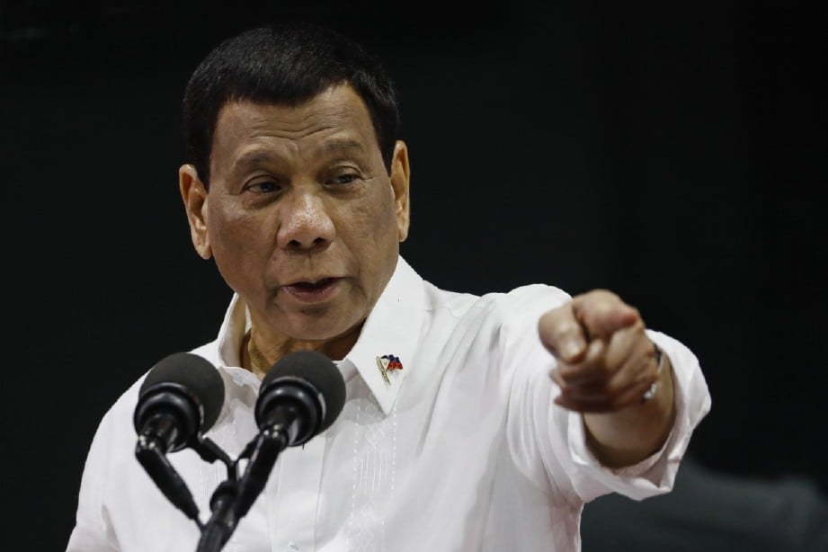 PRESIDEN Filipina, Rodrigo Duterte. FOTO EPA