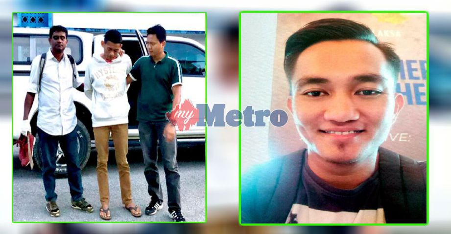 (Gambar kiri) LELAKI berusia 22 tahun yang terbabit dalam kes samun ditahan di sebuah rumah di Taman Malihah, Matang, Kuching. (Gambar kanan), Suspek yang terbabit dalam kes samun sekitar Kuching dan Padawan yang masih bebas. FOTO NSTP/IHSAN PDRM