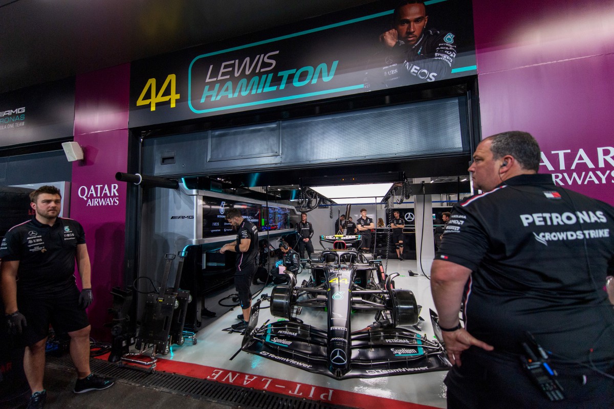 Lewis Hamilton pada sesi ujian kedua Grand Prix Arab Saudi. FOTO EPA 