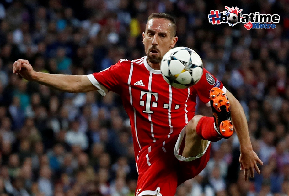 RIBERY  menandatangani kontrak lanjutan setahun untuk terus kekal di Bayern Munich sehingga 2019. FOTO/AFP 