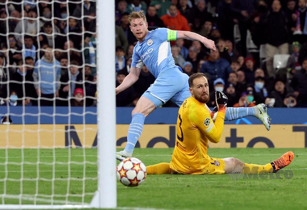 KAPTEN Manchester, Kevin De Bruyne menjaringkan gol tunggal untuk pasukannya. FOTO Reuters