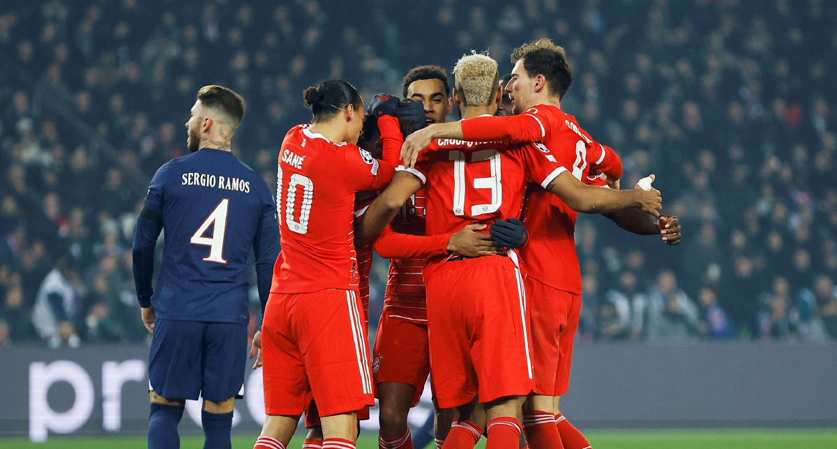 PEMAIN Bayern meraikan gol dijaringkan Coman. FOTO Reuters 
