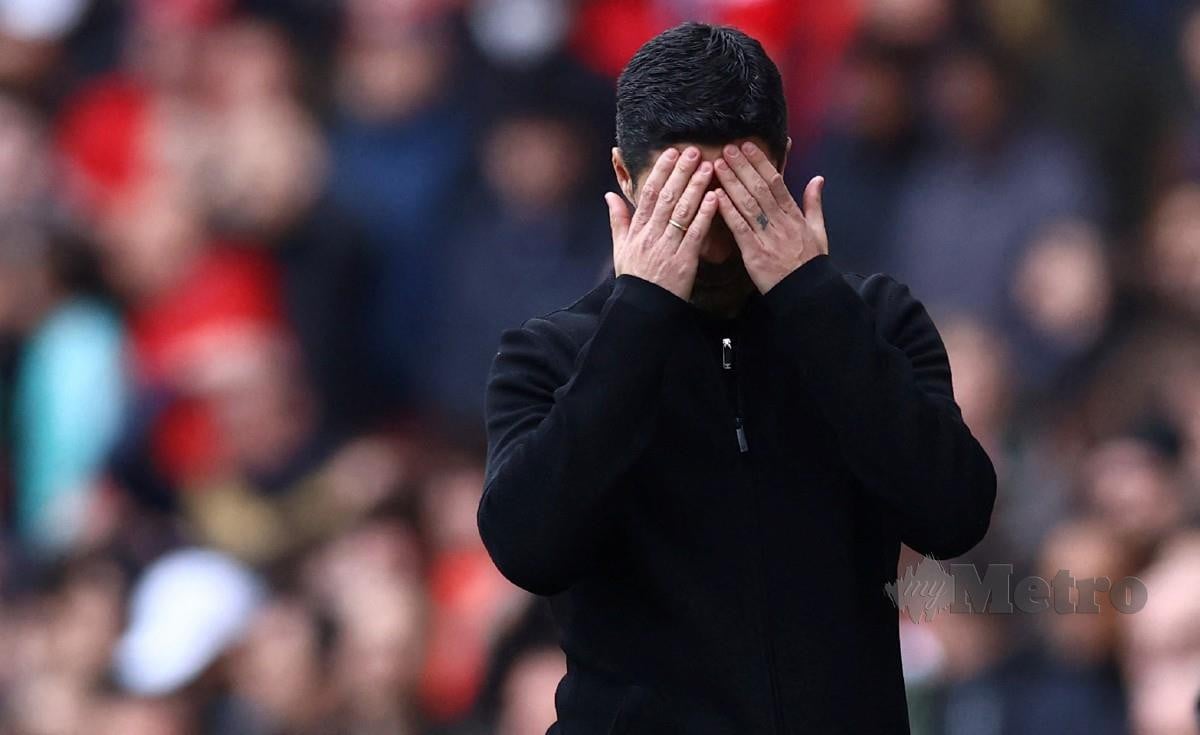 ARTETA akui Arsenal perlu mengambil berat mengenai baki aksi liga. FOTO Reuters