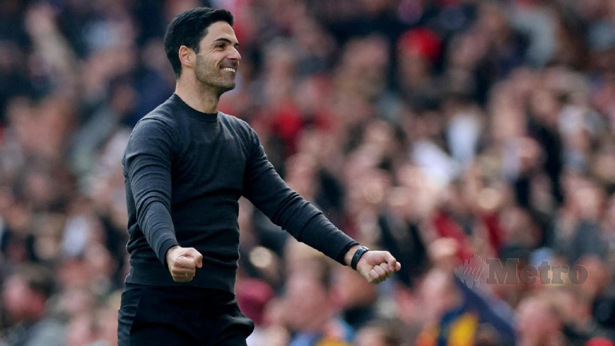 ARTETA sedia julang Arsenal. FOTO Reuters