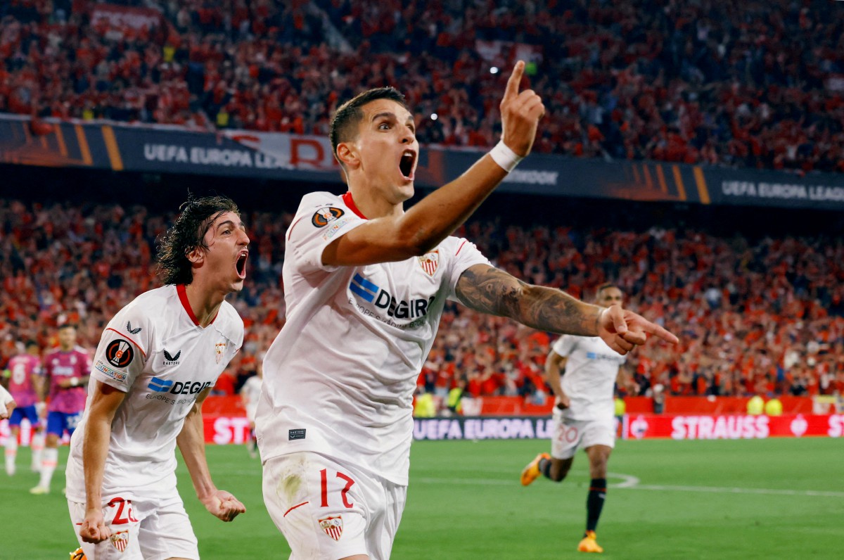 LAMELA ledak gol kemenangan Sevilla untuk menewaskan Juventus. -FOTO Reuters  