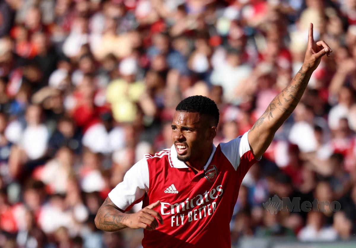 JESUS ledak dua gol pada penampilan pertama bersama Arsenal. -FOTO Reuters