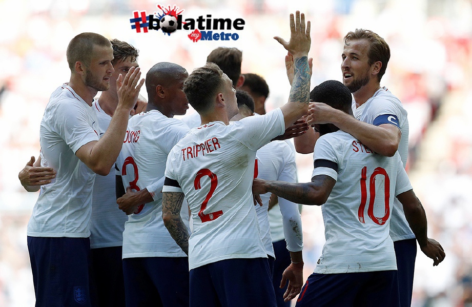 KANE (kanan) yakin aksi barisan pemain muda England. FOTO/AFP 