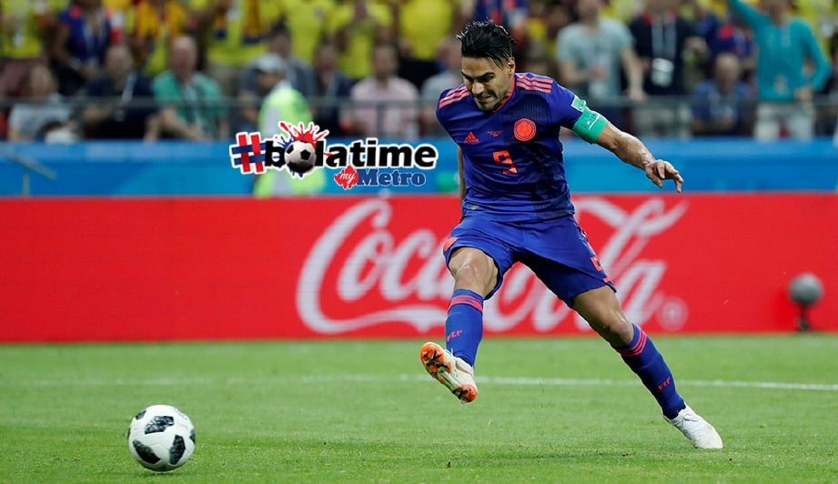 FALCAO jaring gol kedua Colombia. FOTO/AFP 
