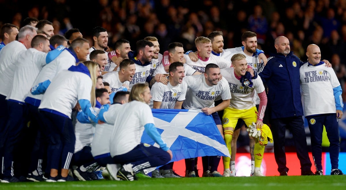 SCOTLAND ketika berjaya mengesahkan slot ke Euro 2024. FOTO Reuters