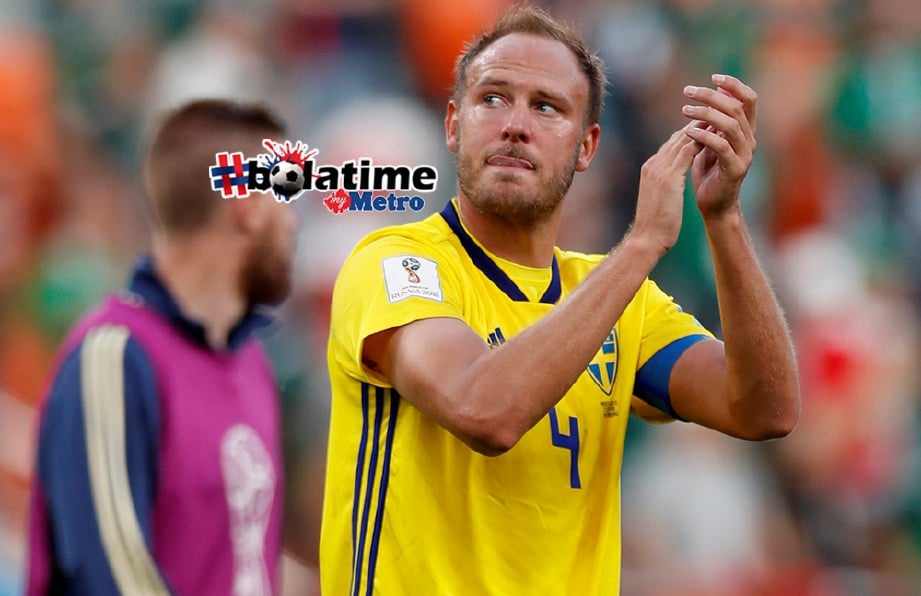 GRANQVIST lega Zlatan tiada bersama Sweden dalam Piala Dunia kali ini. FOTO/AFP 