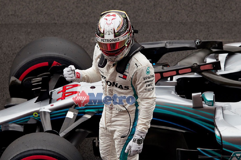 JUARA dunia empat kali, Lewis Hamilton catat masa sepusingan terpantas pada sesi kelayakan. FOTO EPA-EFE