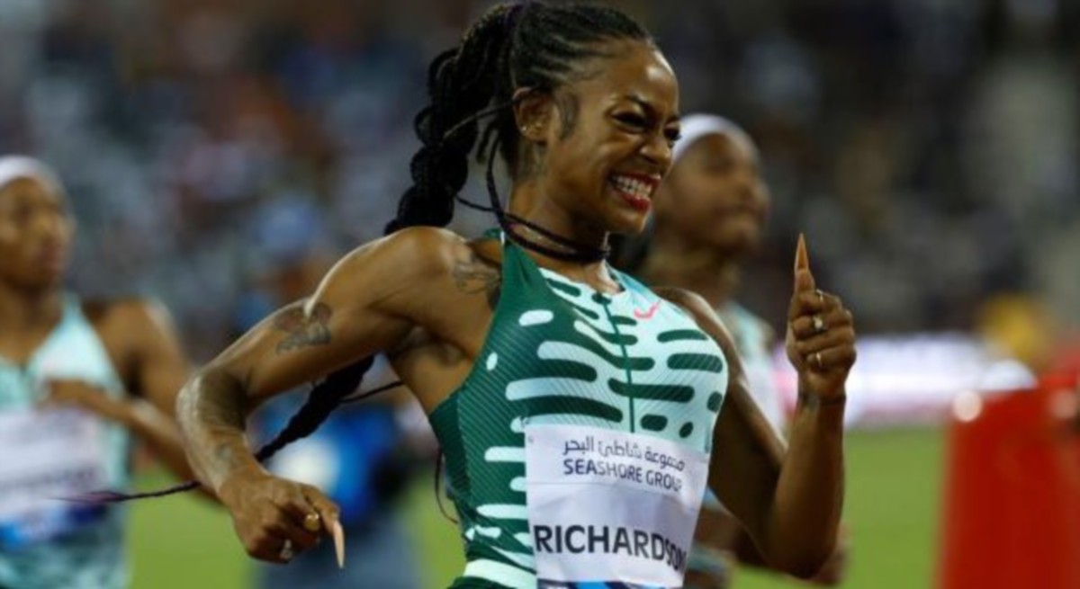 SHA’CARRI menumpaskan juara dunia 200m dari Jamaica, Shericka. FOTO Agensi