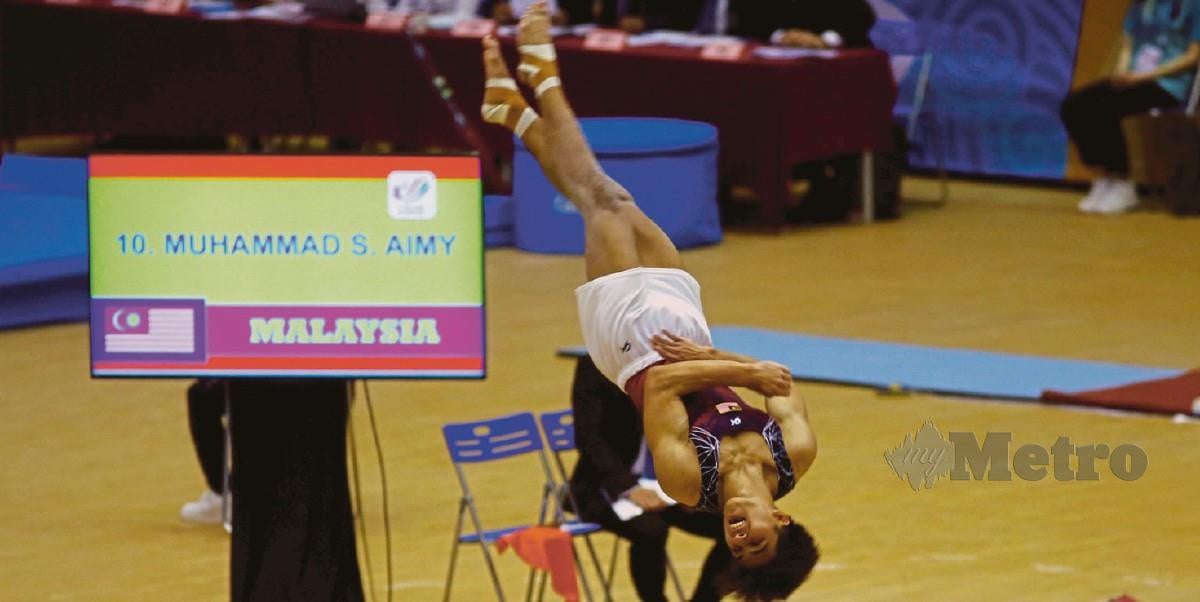 SHARUL Aimy sasarkan untuk meraih pingat emas khususnya acara melombol. FOTO HAIRUL ANUAR RAHIM