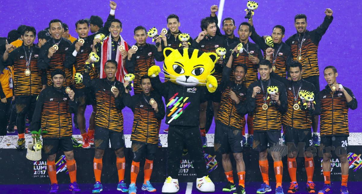 SKUAD hoki negara ketika meraih emas di Sukan Sea Kuala Lumpur 2017. FOTO NSTP