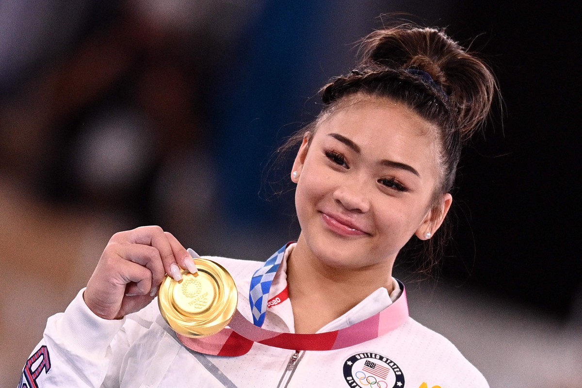 Pemenang pingat emas wanita final All-Around, Sunisa Lee dari AS. FOTO AFP