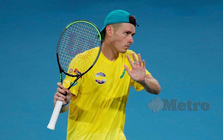 Alex de Minaur ketika beraksi dalam saingan Piala ATP. FOTO Reuters