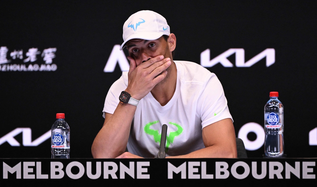 NADAL ketika sidang media selepas tamat perlawanan menentang McDonald.  