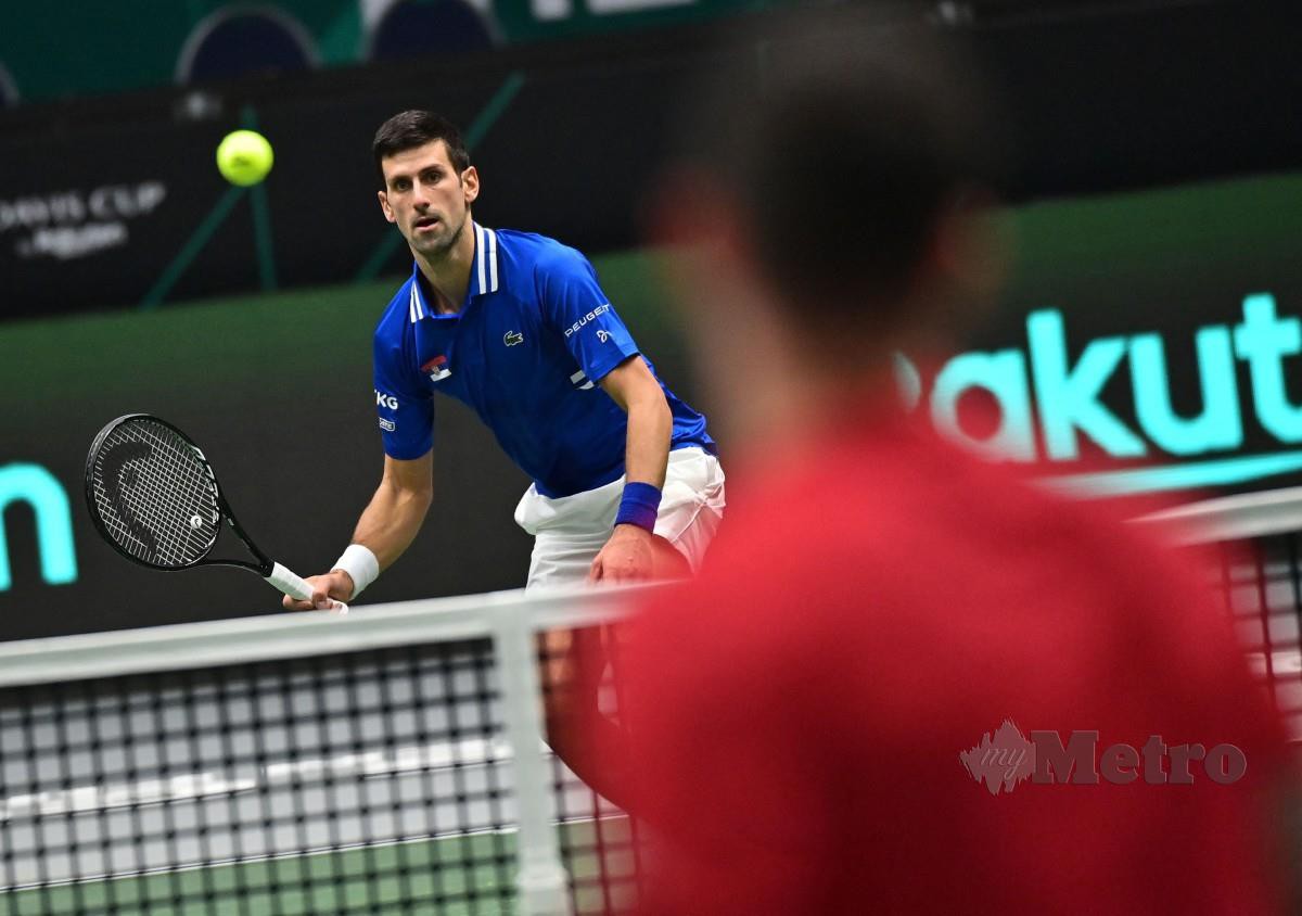 NOVAK Djokovic dalam aksi Piala Davis di Innsbruck. -FOTO AFP