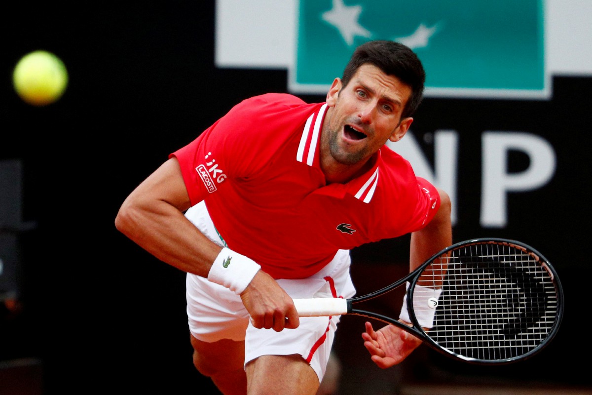 Aksi bintang tenis Serbia, Novak Djokovic ketika menyertai kejohanan. FOTO File Reuters