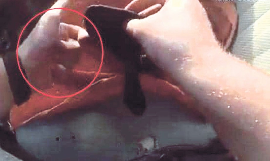 RAKAMAN menunjukkan objek meragukan dalam tangan kiri  Wester. FOTO Agensi
