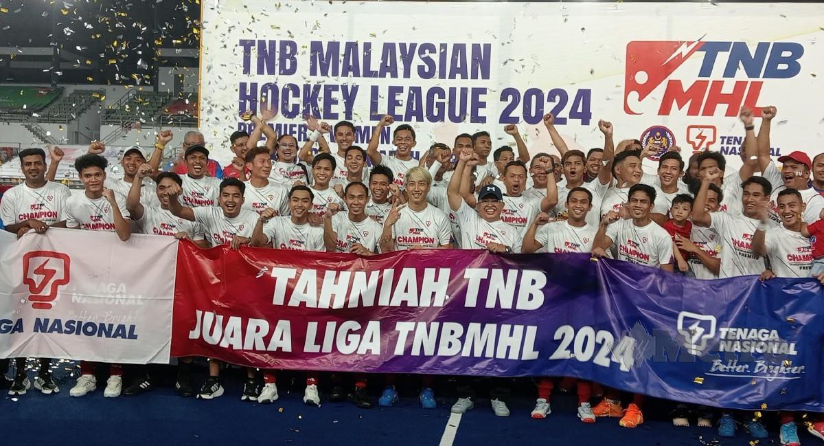 TNB muncul juara MHL 2024 selepas membelasah JM Antsbeles 22-1 dalam perlawanan terakhir liga di Stadium Hoki Nasional Bukit Jalil, hari ini. FOTO AMIRUL FAZLI ZULKAFLI 