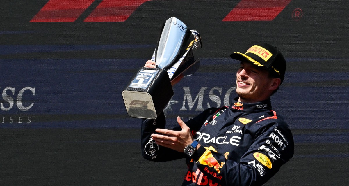 VERSTAPPEN muncul juara di GP Belgium. FOTO AFP