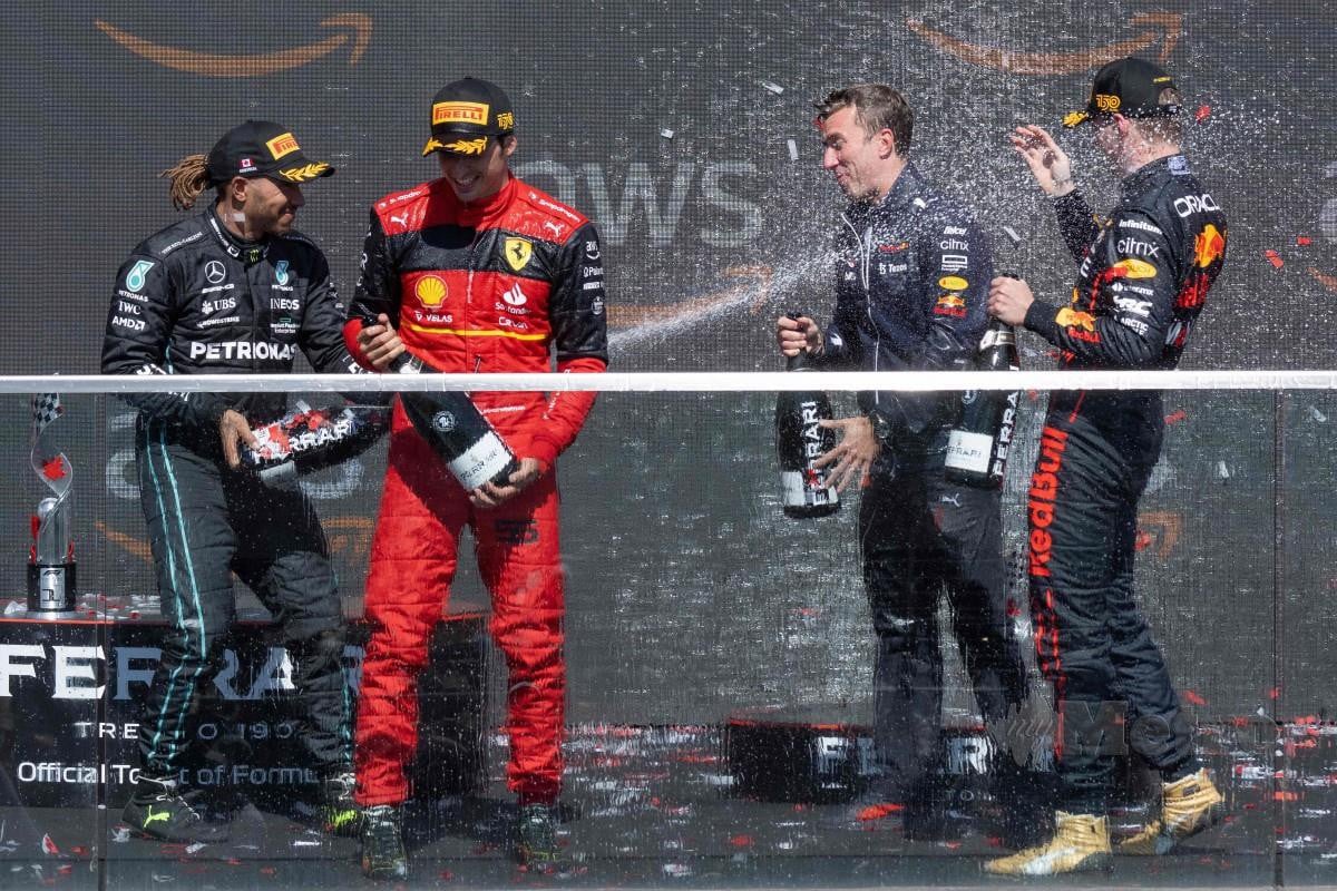 HAMILTON akhirnya temui penamat podium musim ini di GP Kanada. -FOTO AFP