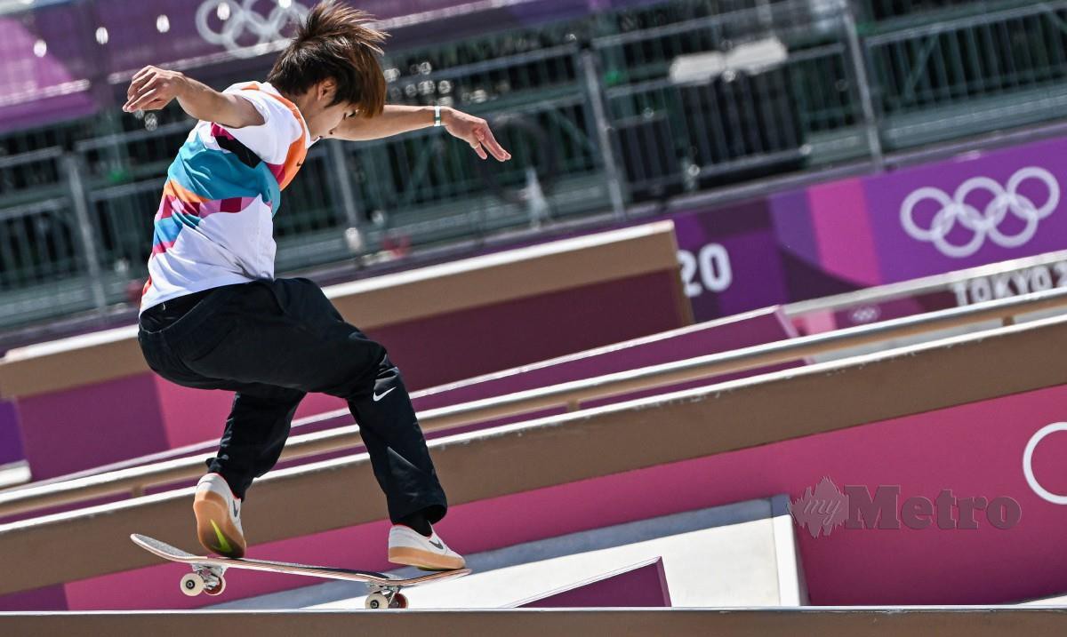 HORIGOME cipta sejarah papan selaju di Olimpik. FOTO AFP