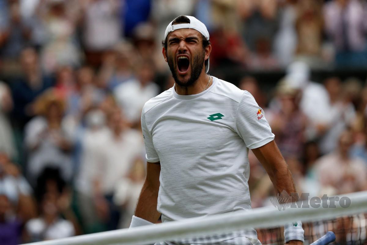 Berrettini mara ke pentas akhir Wimbledon buat kali pertama. FOTO AFP
