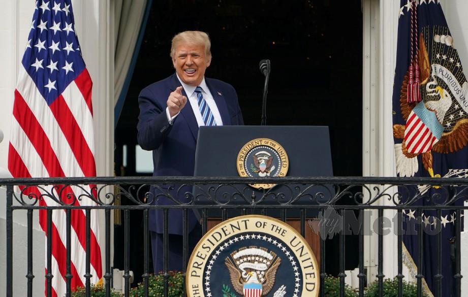 TRUMP ketika berucap di hadapan penyokongnya di Washington Sabtu lalu. FOTO AFP