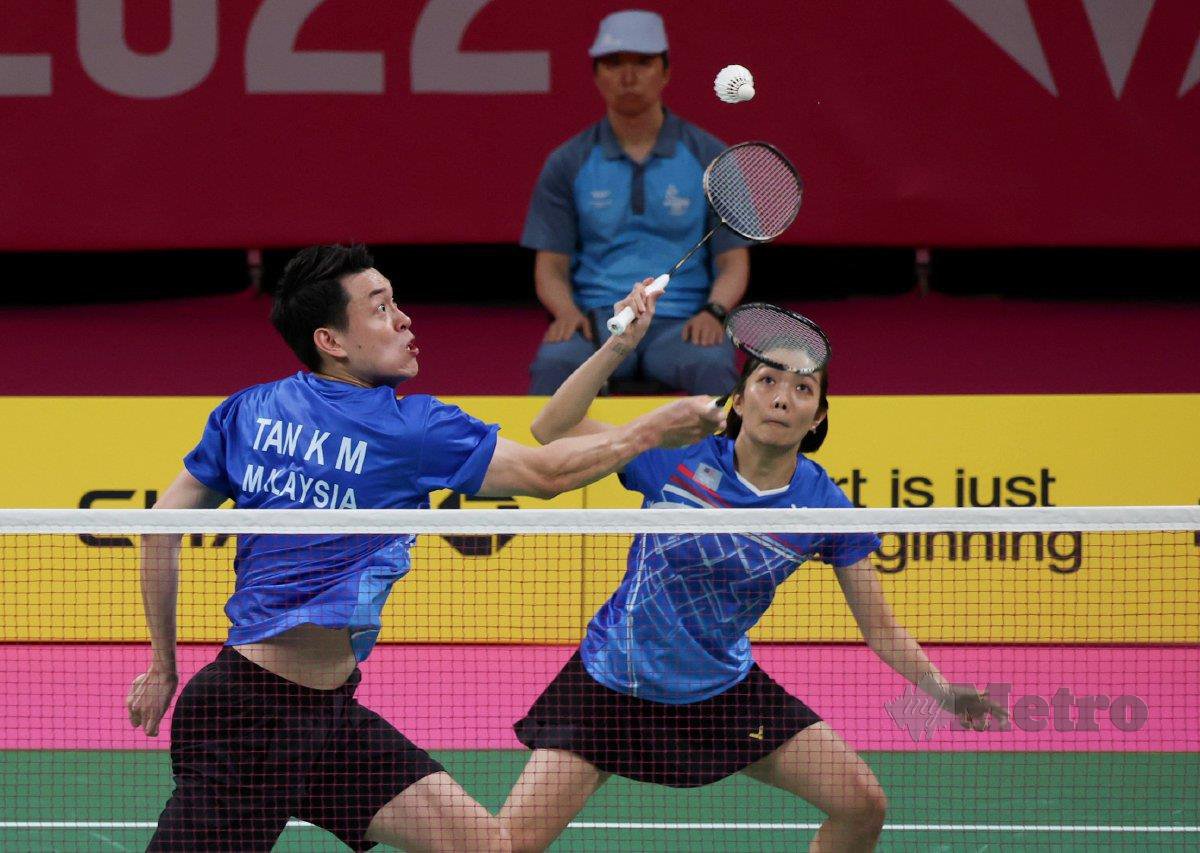 Aksi beregu campuran badminton negara, Tan Kian Meng dan Lai Pei Jing. FOTO File NSTP