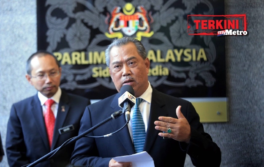 TPM Tan Sri Muhyiddin Yassin ketika sidang media selepas selesai pembentangan Rancangan Malaysia ke-11. FOTO Asyraf Hamzah