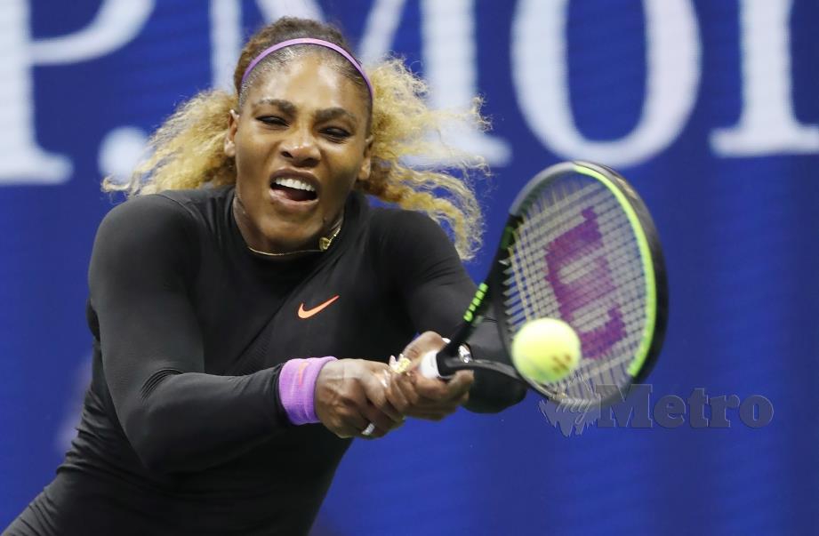 Aksi Serena Williams dalam salah satu kejohanan di AS. FOTO File Agensi 