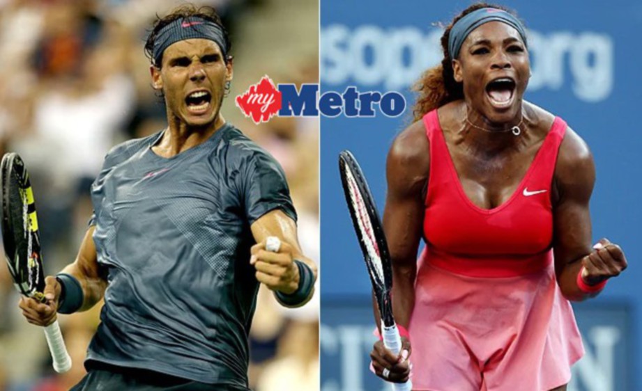 NADAL (kiri) dan Serena jadi tumpuan Terbuka AS. FOTO/AFP 