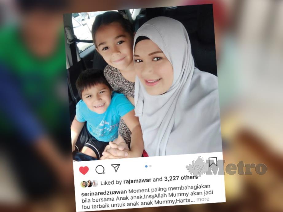 PERKONGSIAN Serina mengenai penampilan dirinya yang sudah berhijab menerusi akaun Instagram miliknya.