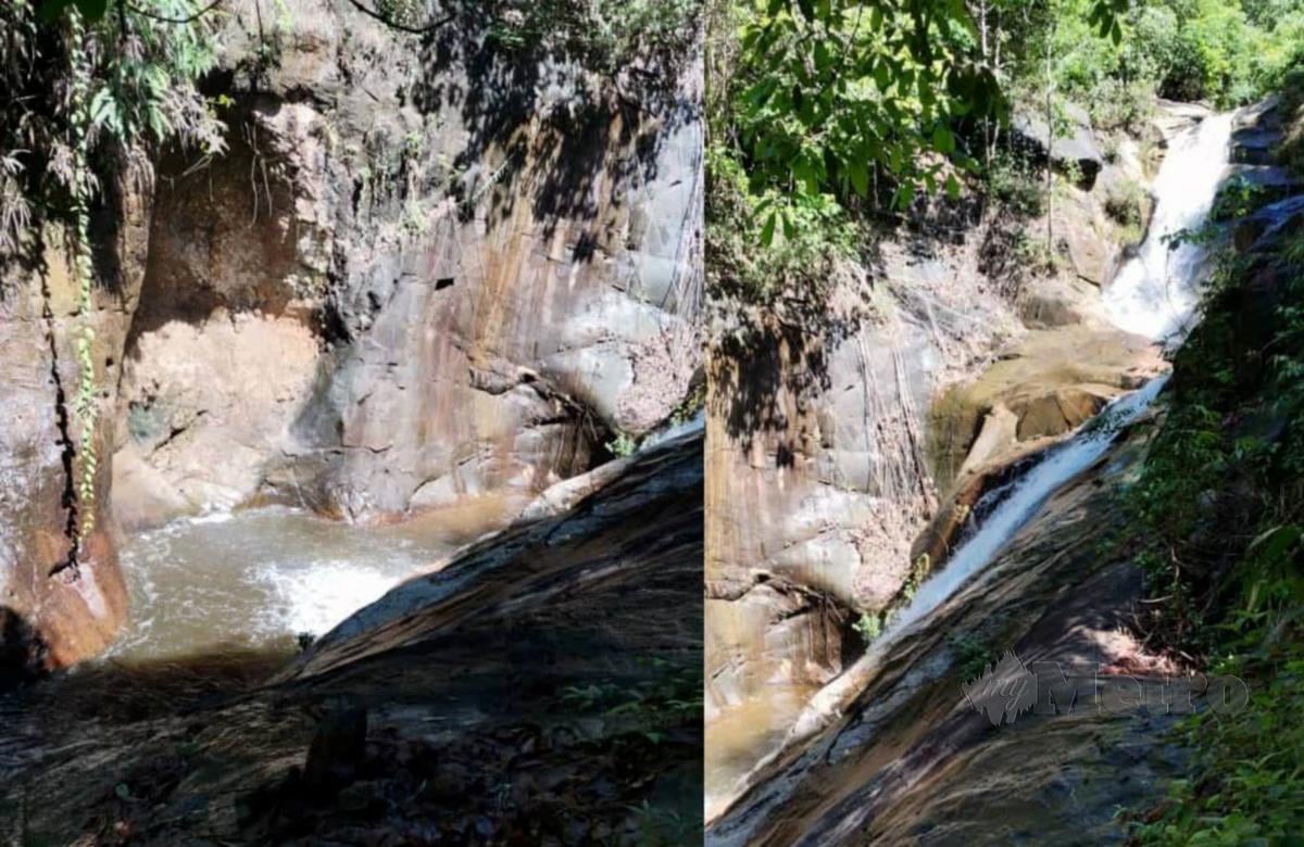 Lokasi air terjun di Kuari Pecah Batu yang dipercayai tempat lelaki dikhuatiri lemas. FOTO IHSAN BOMBA