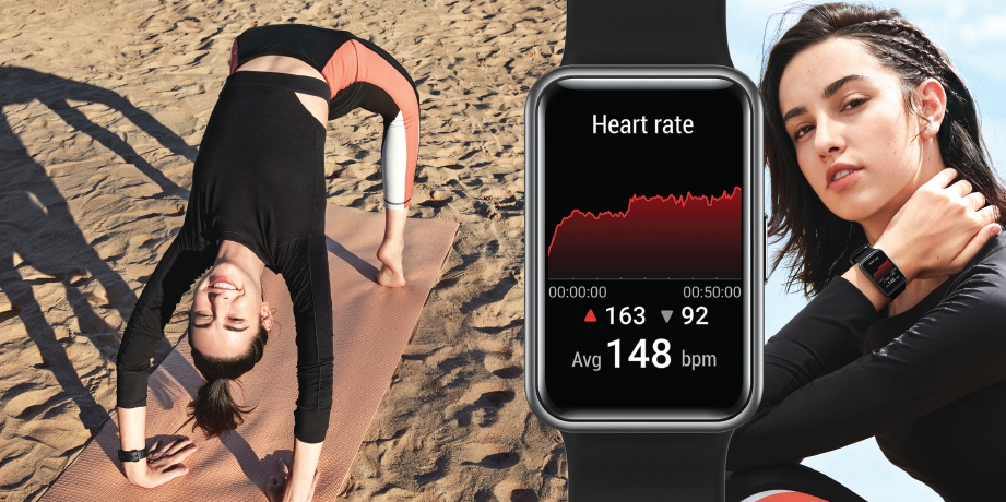 HUAWEI Watch Fit dilengkapi sensor bacaan kadar degupan jantung. - FOTO Google