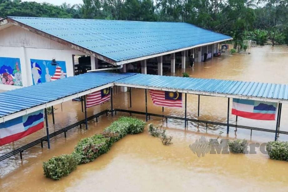 ANTARA sekolah yang terpaksa ditutup kerana banjir. FOTO Ihsan Jabatan Pendidikan