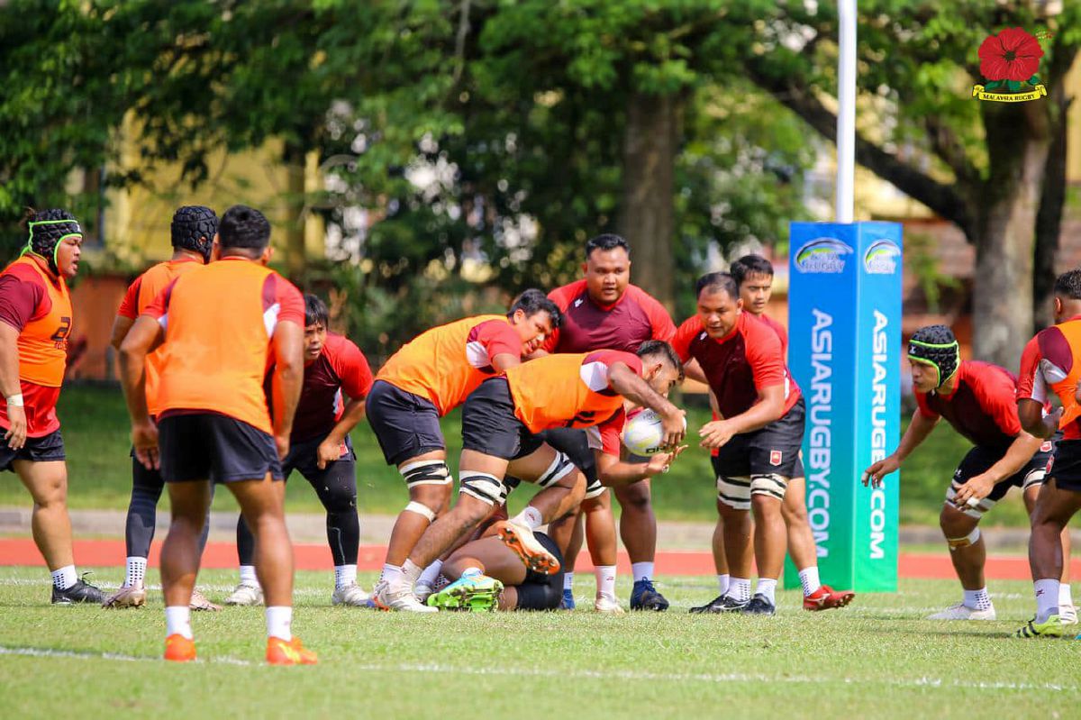 SKUAD rabgi negara ketika menjalani latihan sebelum ini. FOTO Malaysia Rugby