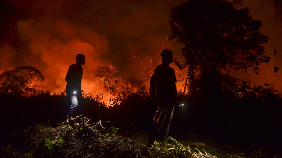 GAMBAR fail pada 24 September menunjukkan kebakaran hutan di Pekanbaru, Riau. FOTO AFP 