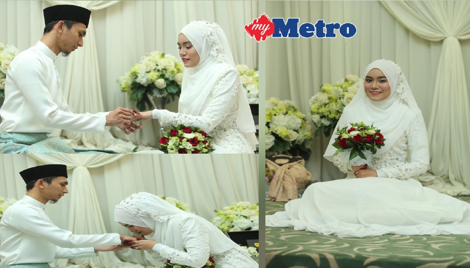 Pasangan dinikahkan oleh bapa pengantin perempuan. FOTO HM KHAIRUL HELMY/VIDEO SDT