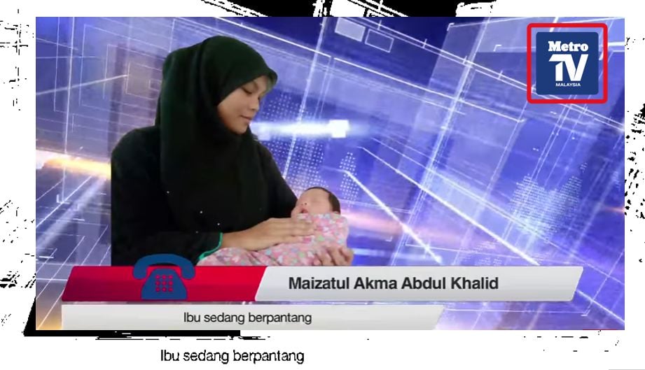 MAIZATUL Akma Adul Khalid, 33, yang dalam pantang bersama bayinya, Mawar Anggun Qaira Khairul Amizan, 21 hari, yang ada demam kuning. IHSAN Maiztul Akma 