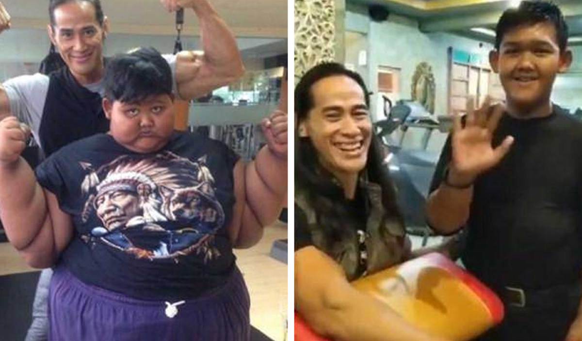 PENAMPILAN Arya sebelum dan selepas meringankan berat badannya. FOTO IG ade_rai