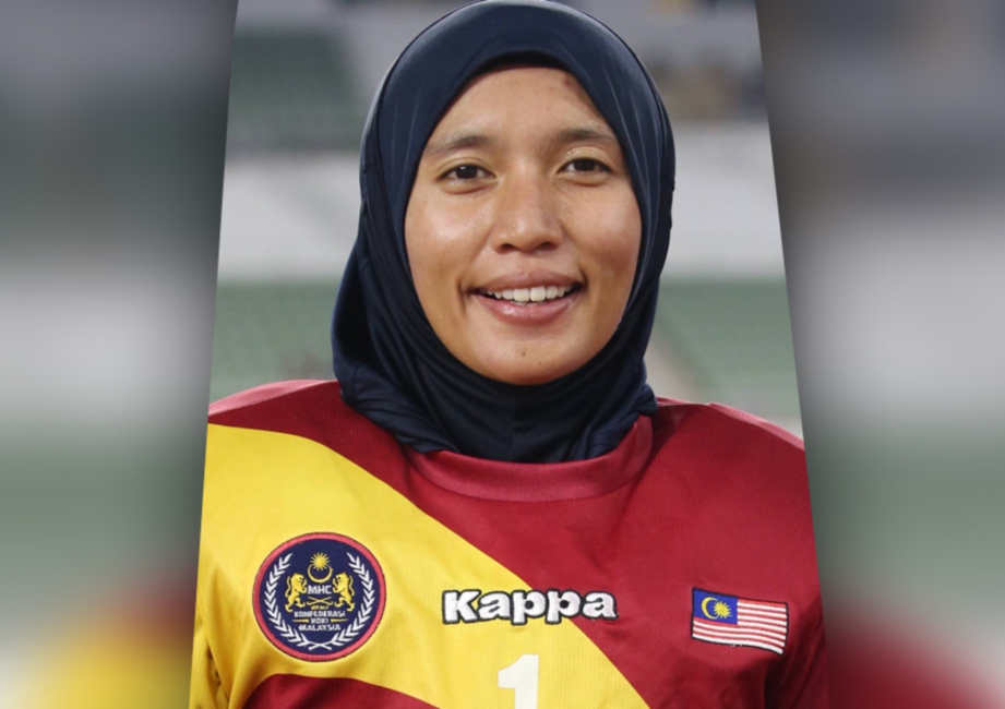 PENJAGA gol skuad hoki wanita negara, Farah Ayuni Yahya. FOTO Nur Adibah Ahmad Izam